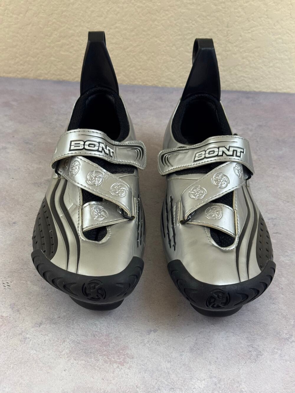 Bont Sub 9 Men's Triathlon Silver and Black  Size 7.5 Cycling Race Hand Made